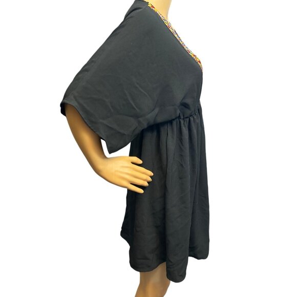 (5 for $25) Festival Mini Dress with Tribal Embroidered Trim Size Medium NWOT - Picture 3 of 6